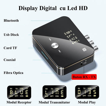 Digital Audio NFC M8 Bluetooth 5.0 Inteligent RX/TX - Frize