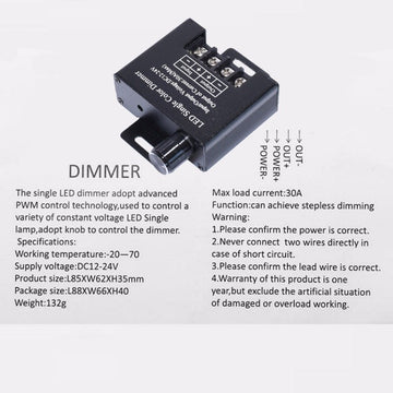 Dimmer Led Monocolor 12-24V/30A - Frize
