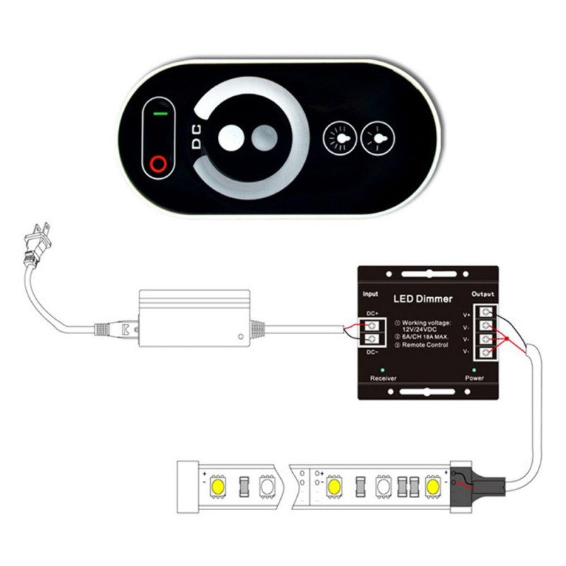 Dimmer Touch Led Monocolor 12V-24V cu Telecomanda - Frize