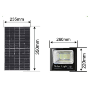Проектор с монокристален соларен панел и дистанционно управление - 100W/6500k