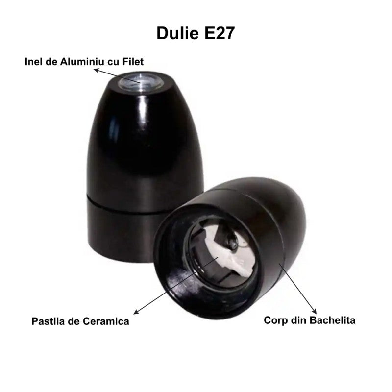 Dulie E27 de Bachelita cu miez Ceramic - Frize