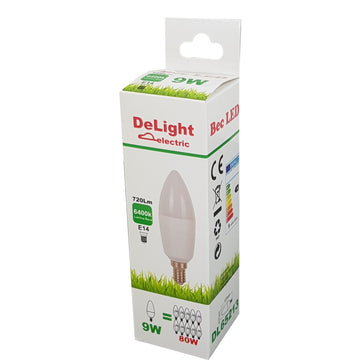 Led крушка Candle E14, модел C37, 9W=80W, 2700K, топла светлина