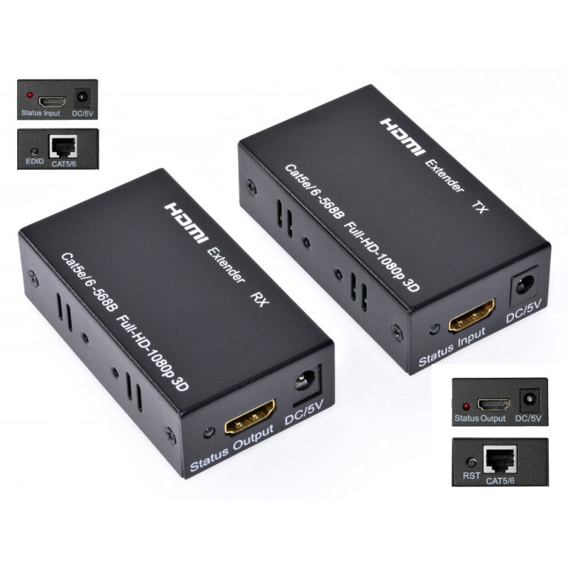 Extender HDMI 60m, prin Utp/Ftp Cat 5E/6 - Frize