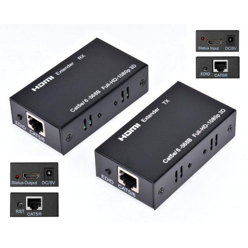 Extender HDMI 60m, prin Utp/Ftp Cat 5E/6 - Frize