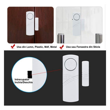 Alarmă Wireless Mini JD-188 pentru Uși – Sistem Compact de Securitate cu Sensibilitate Reglabilă pentru Protecția Locuinței și Birourilor