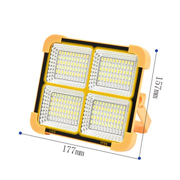 Proiector LED Solar Portabil 100W cu Acumulator și Funcție Powerbank – Iluminare Exterioară pentru Camping, Grădină sau Evenimente