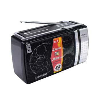 Radio Portabil cu AM/FM/SW1/SW2, Control Volum, USB, AUX și MP3 – Antena Telescopică, Culoare Neagră pentru Utilizare Acasă sau în Natură