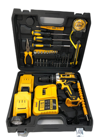 Trusă Bormașină 36V cu 2 Acumulatori și Încărcător – Set Complet cu 30 Accesorii pentru Lucrări de Găurire și Șurubărit