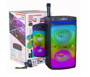 Boxă Portabilă Bluetooth Kolav F-2102 cu USB, Radio FM și Microfon – Boxă cu Joc de Lumini RGB pentru Petreceri și Evenimente
