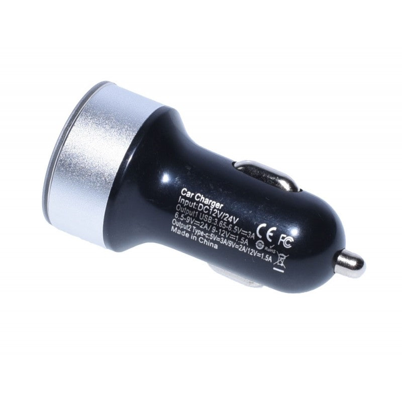 Incarcator Auto Qualcom Usb 3.0 + PD-Usb tip C - Frize