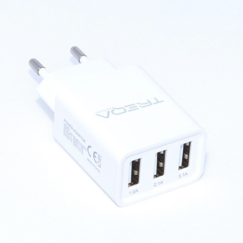 Incarcator Retea - 3 x USB / 3,1A + Cablu Micro USB , TREQA - Frize
