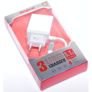 Incarcator Retea FAST - 5,1A / Tip C + 3 x Usb - Frize