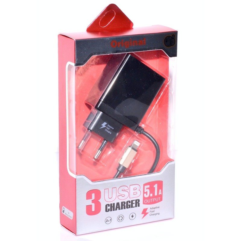 Incarcator Retea FAST - 5,1A/Iphone + 3 x USB - Frize
