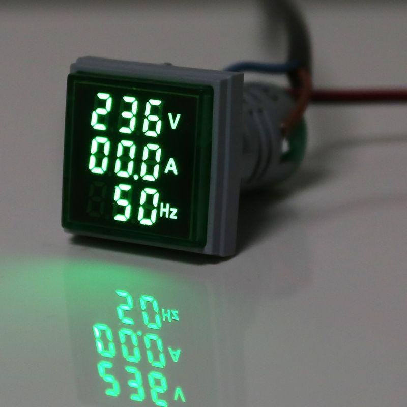 Indicator Digital 3 in 1 Verde AC ,Voltmetru, Ampermetru, Frecventa - Frize