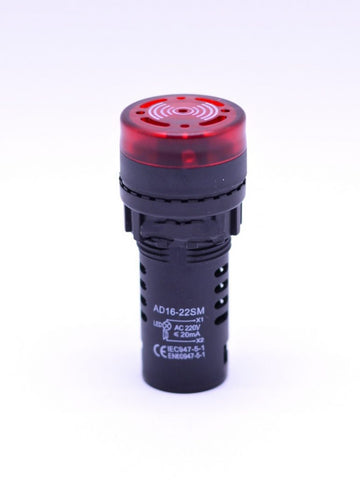 Red Indicator with Alarm and Light 220V / 22MM