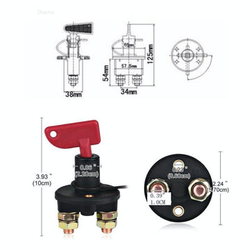 Intrerupator General Baterie Auto 2 Chei , 12V - 24V 200A - Frize