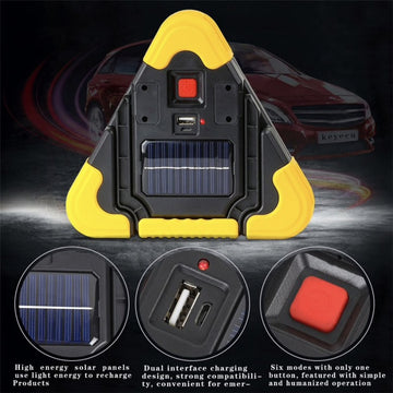 Lampa de Avertizare Triunghi, Acumulatori + Solar - Frize