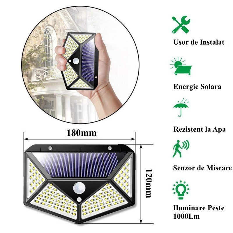 Lampa de Perete Solara 114 Led + Senzor - Frize