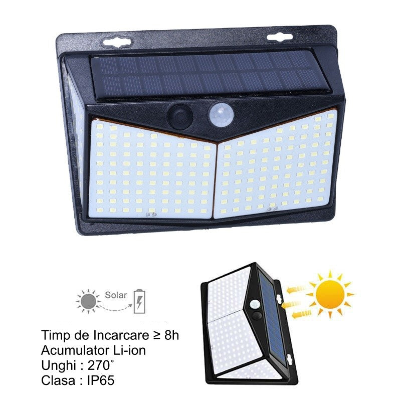 Lampa de Perete Solara 208 Led + Senzor - Frize