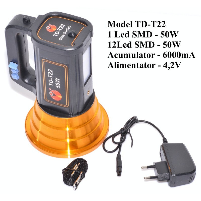 Lanterna cu Led 50W + 50W 12 Led, TD-T22 - Frize