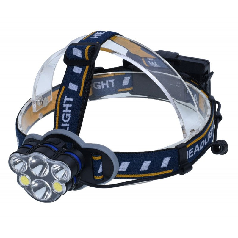 Lanterna de Cap 4+2 Led și 2 Acumulatori 3,7V LI-ION - Frize