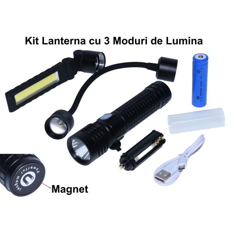 Lanterna Laser Led 500W + 12 Led T4, TD-T66 - Frize