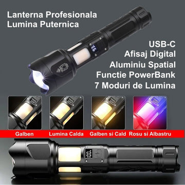Lanterna Profesionala 7 Moduri de Lumina si Led Display SY-2305