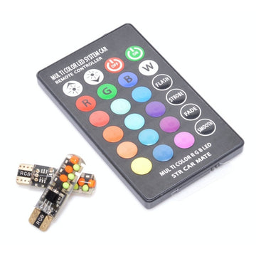 Led Auto T10 RGB 12V-5W cu Telecomanda - Frize