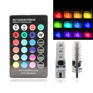 Led Auto T10 RGB 5050 12V-5W cu Telecomanda - Frize