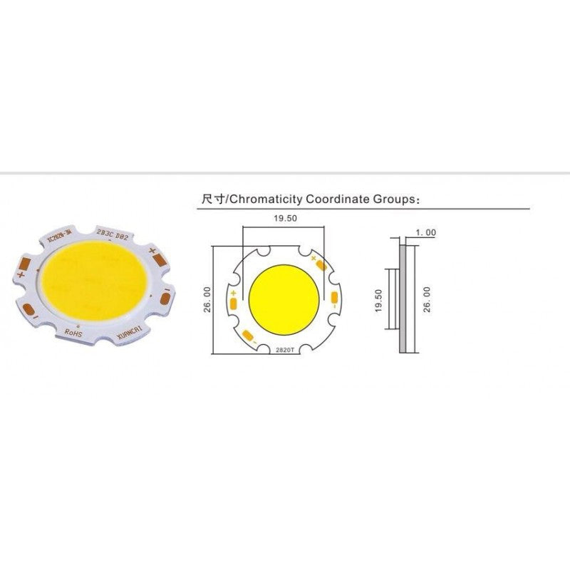 Led Cob 26mm, Putere 5W - Frize