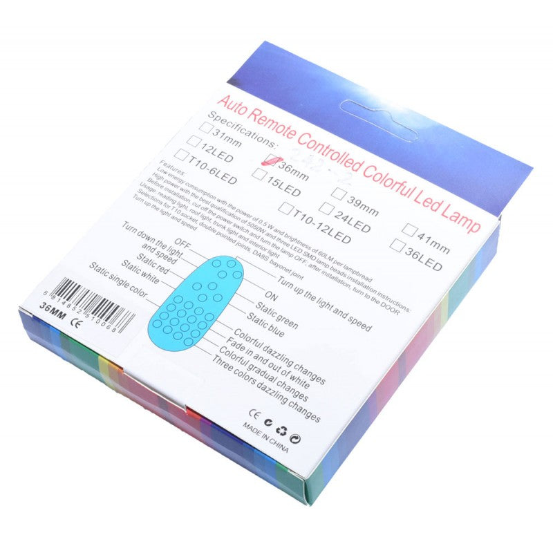 Led RGB Auto 36 mm cu Telecomanda - Frize