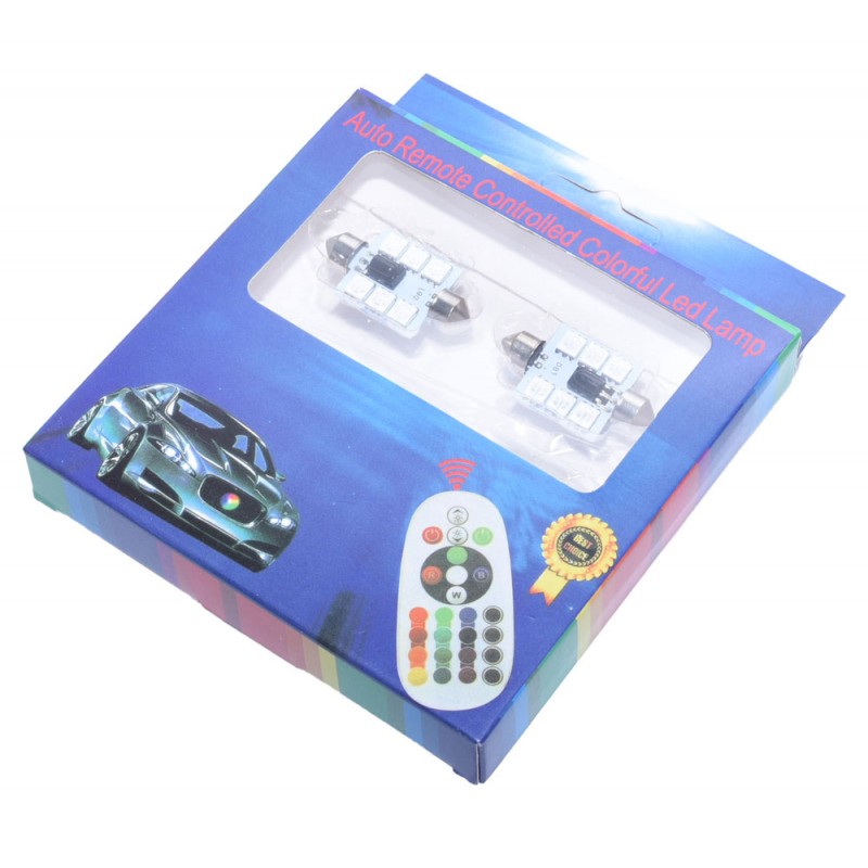 Led RGB Auto 36 mm cu Telecomanda - Frize