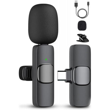 Microfon Wireless Profesional K9 de Lavariera Tip C – Microfon cu Transmisie Fără Fir pentru Înregistrări Audio, Evenimente sau Prezentări