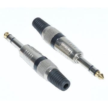 Mufa JACK 6,3 Stereo Tata, inel Negru - Frize