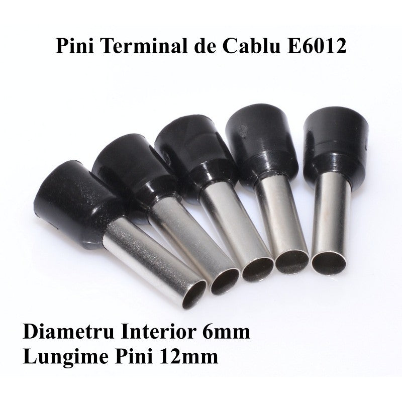Pin Terminal de Cablu E1508 Negru, 100Buc/Set - Frize