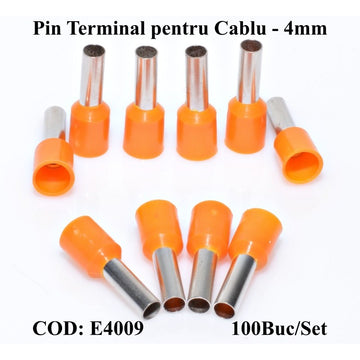 Pin Terminal de Cablu E4009 Portocaliu, 100Buc/Set - Frize