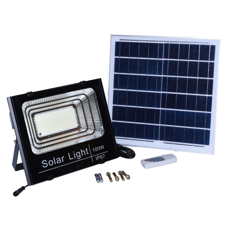 Proiector 100W cu Panou Solar și Telecomanda - Frize