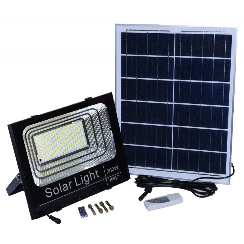 Proiector 200W cu Panou Solar și Telecomanda - Frize