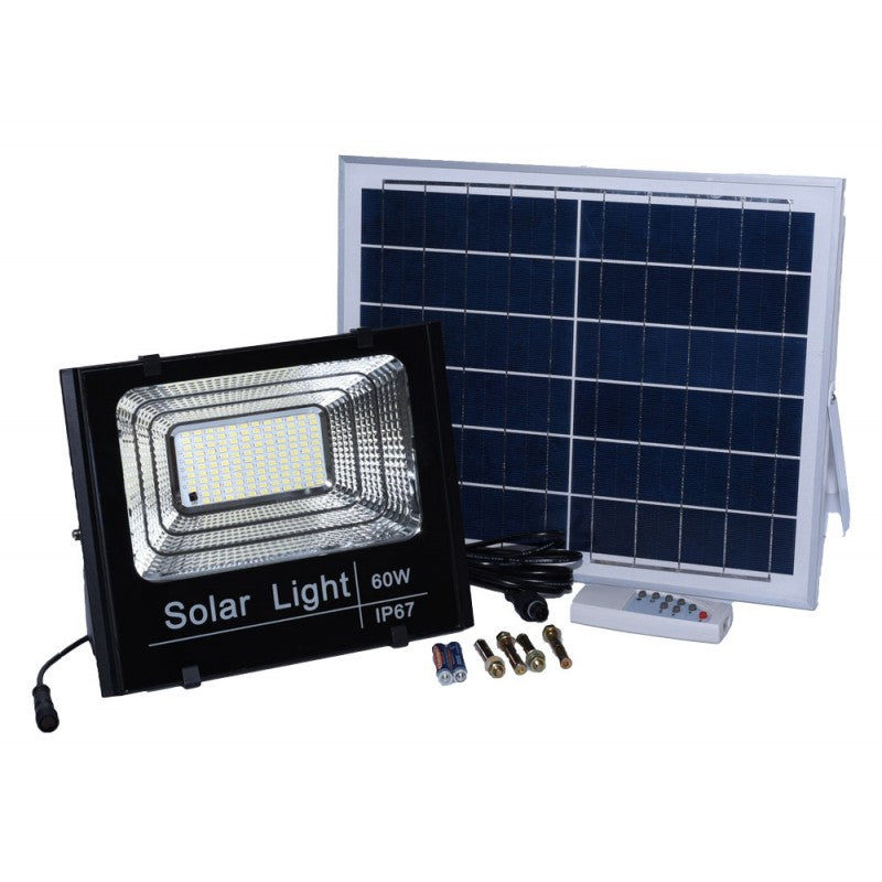 Proiector 60W cu Panou Solar și Telecomanda - Frize