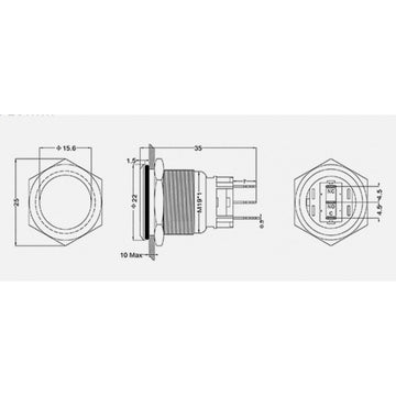 Push Buton 25mm/24V Led Verde - Frize