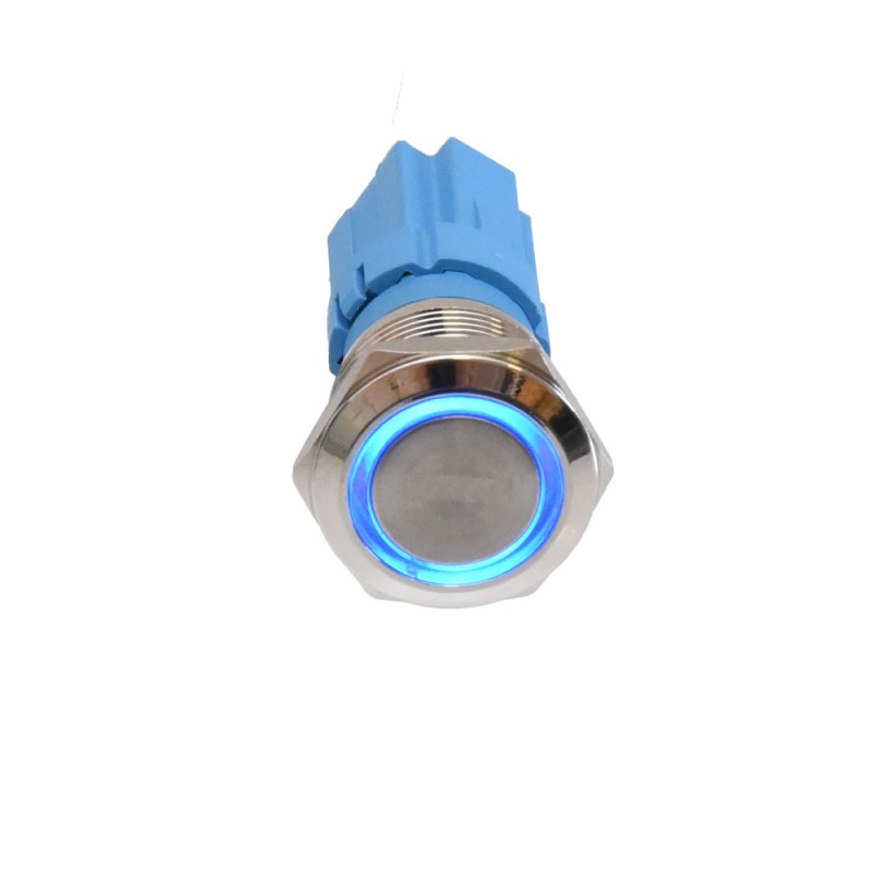 Push Buton 5-24V / 19mm, Minus (-) Led Albastru - Frize