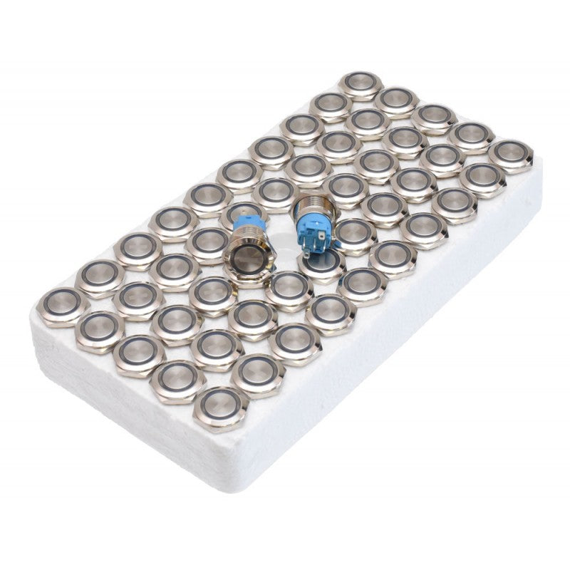 Push Buton 5-24V / 19mm, Minus (-) Led Albastru - Frize