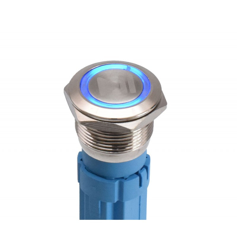 Push Buton 5-24V / 19mm (Play) Led Albastru - Frize