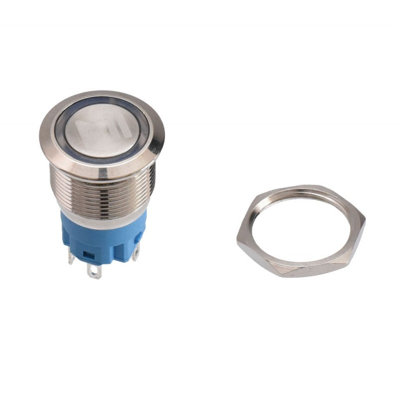 Push Buton 5-24V / 19mm (Play) Led Albastru - Frize