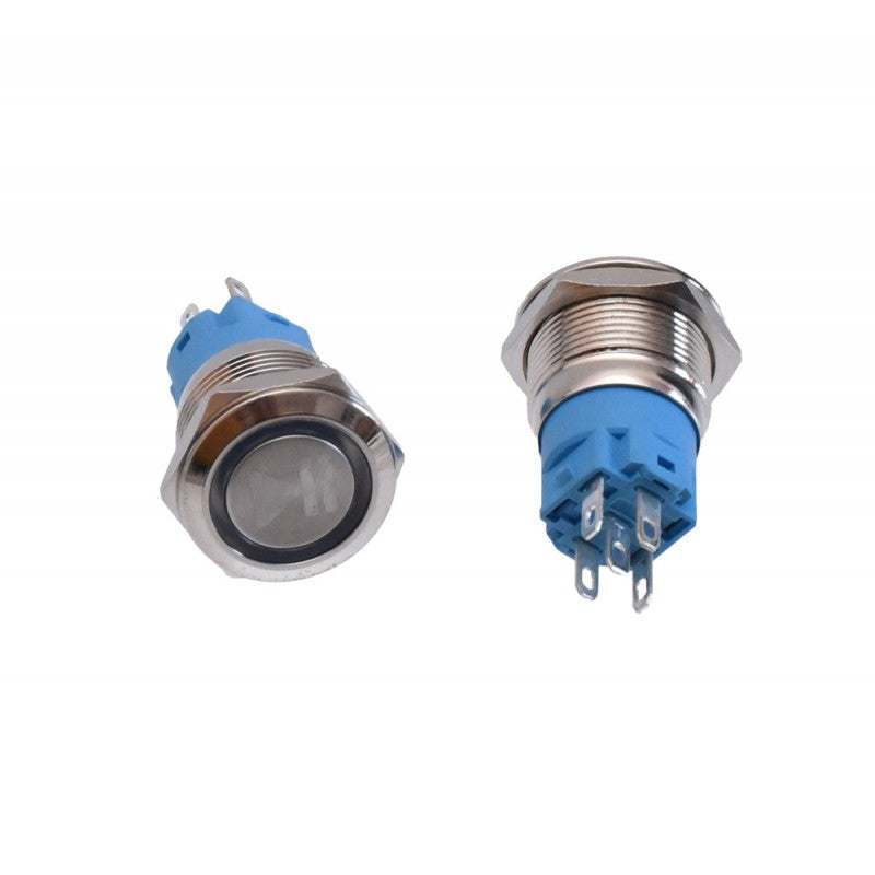 Push Buton 5-24V / 19mm (Play) Led Albastru - Frize