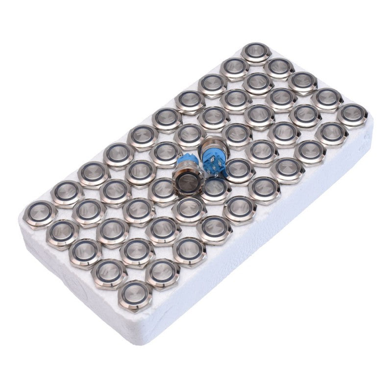 Push Buton 5-24V / 19mm (Play) Led Albastru - Frize