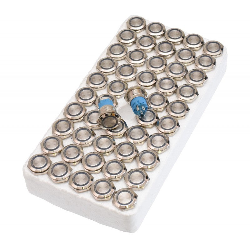 Push Buton 5-24V / 19mm, Plus (+) Led Albastru - Frize