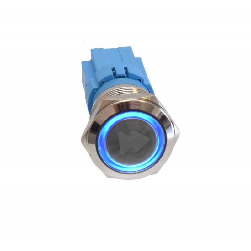 Push Buton 5-24V / 19mm (Up) Led Albastru - Frize