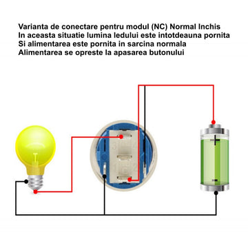 Push Buton 5-24V / 19mm (Up) Led Albastru - Frize