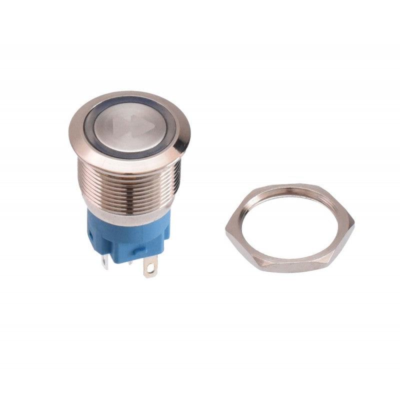 Push Buton 5-24V / 19mm (Up) Led Albastru - Frize